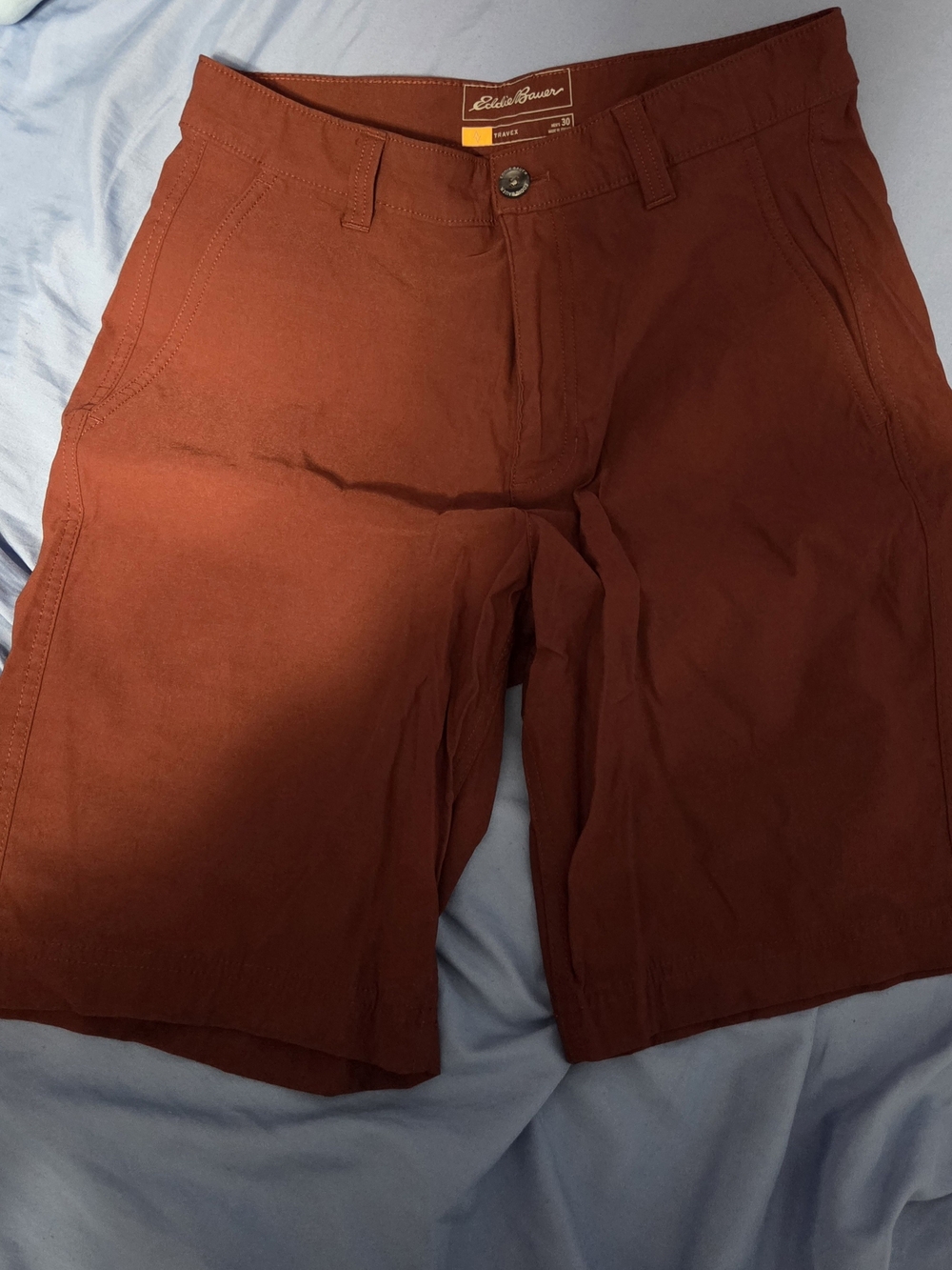 Eddie Bauer Men's Rust Orange Flat Front Shorts Size 30